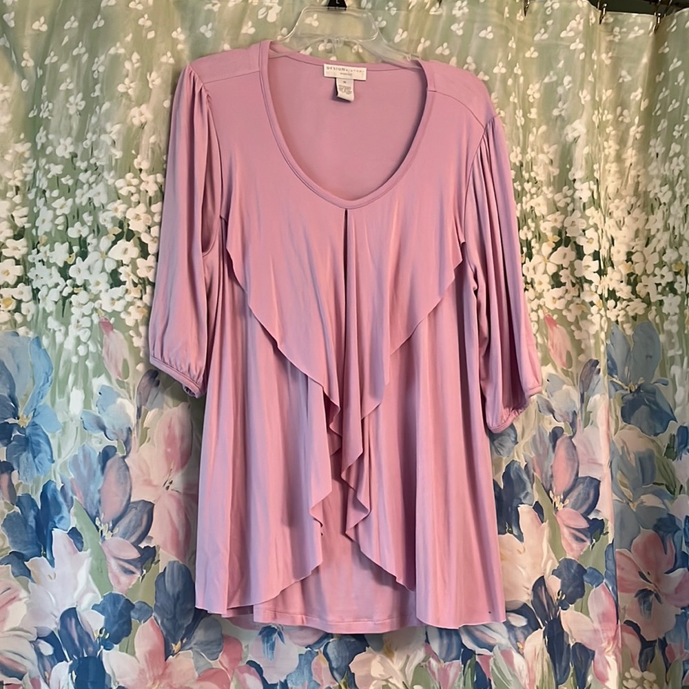 DesignHistory Lavender draped tunic top. Size 1X never worn